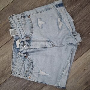 H&M Light Blue High Waist Denim Shorts